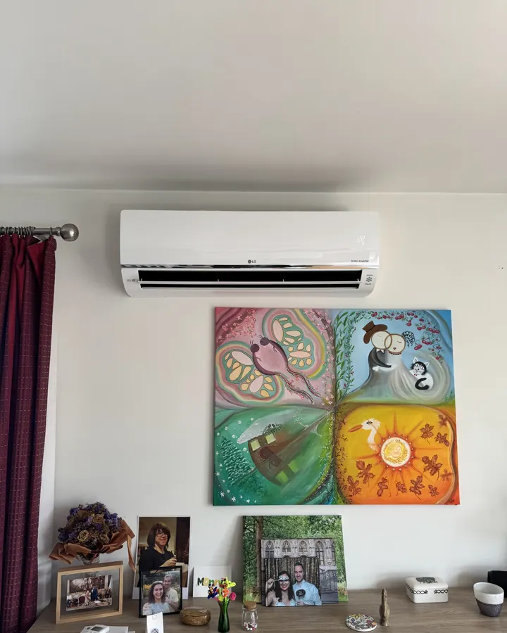 LG airco binnenunit in de woonkamer